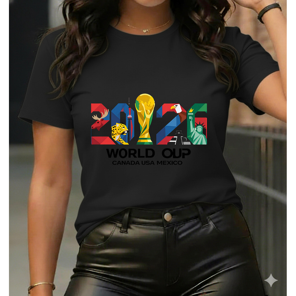 Camiseta Unissex Oversized Plus Size Feminina Masculina Do Mundo  Canadá, Usa, México - Com Ícones Nacionais, Copa