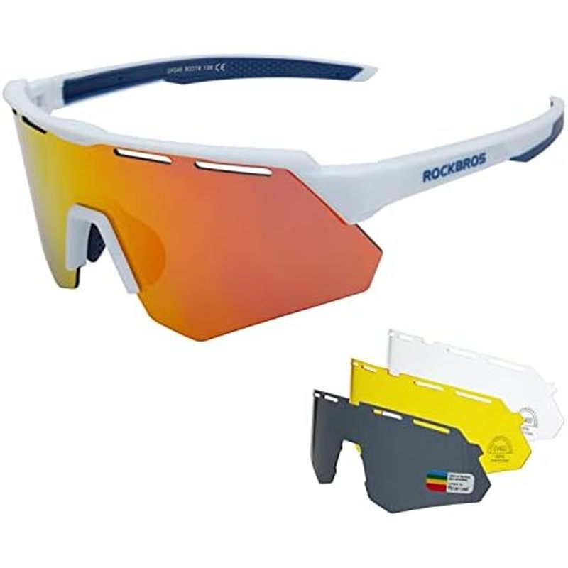 Óculos De Sol Esportivos Polarizados ROCKBROS Para Homens , Beisebol , Ciclismo , Proteção UV400 Mulheres E