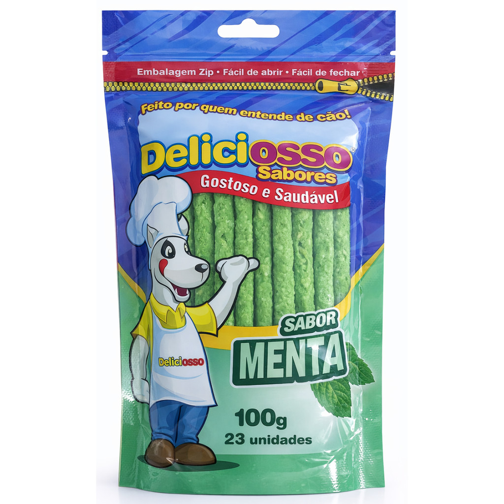 PETISCO CAO OSSO DELICIOSSO MENTA 100G
