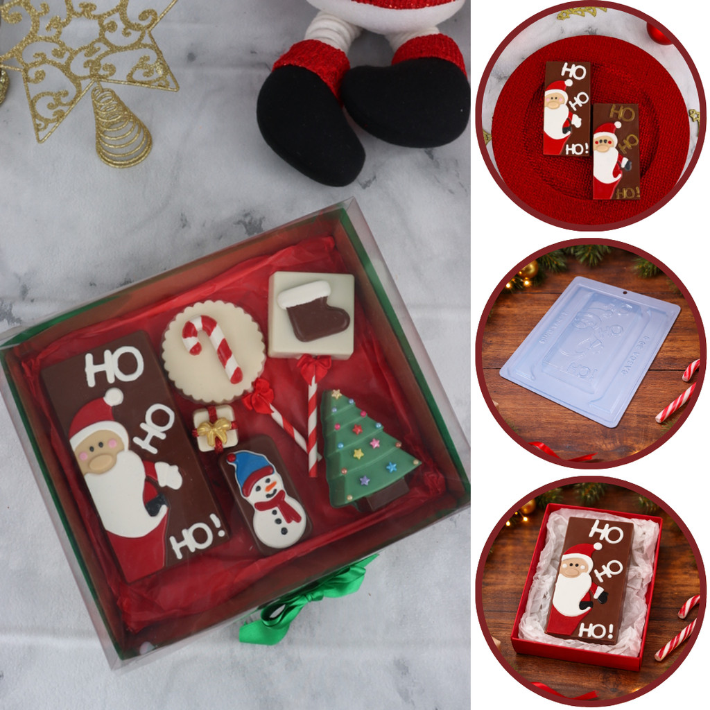 Forma Bwb Doces Finos 3 Partes C/ Silicone Tablete Papai Noel Cod:10497 (CHOCO)