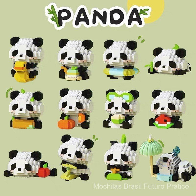 Compatível com Lego, Boneco de Panda Pequeno, Figura de Desenho Animado, Blocos de Montar, Brinquedo Infantil, Mascote d
