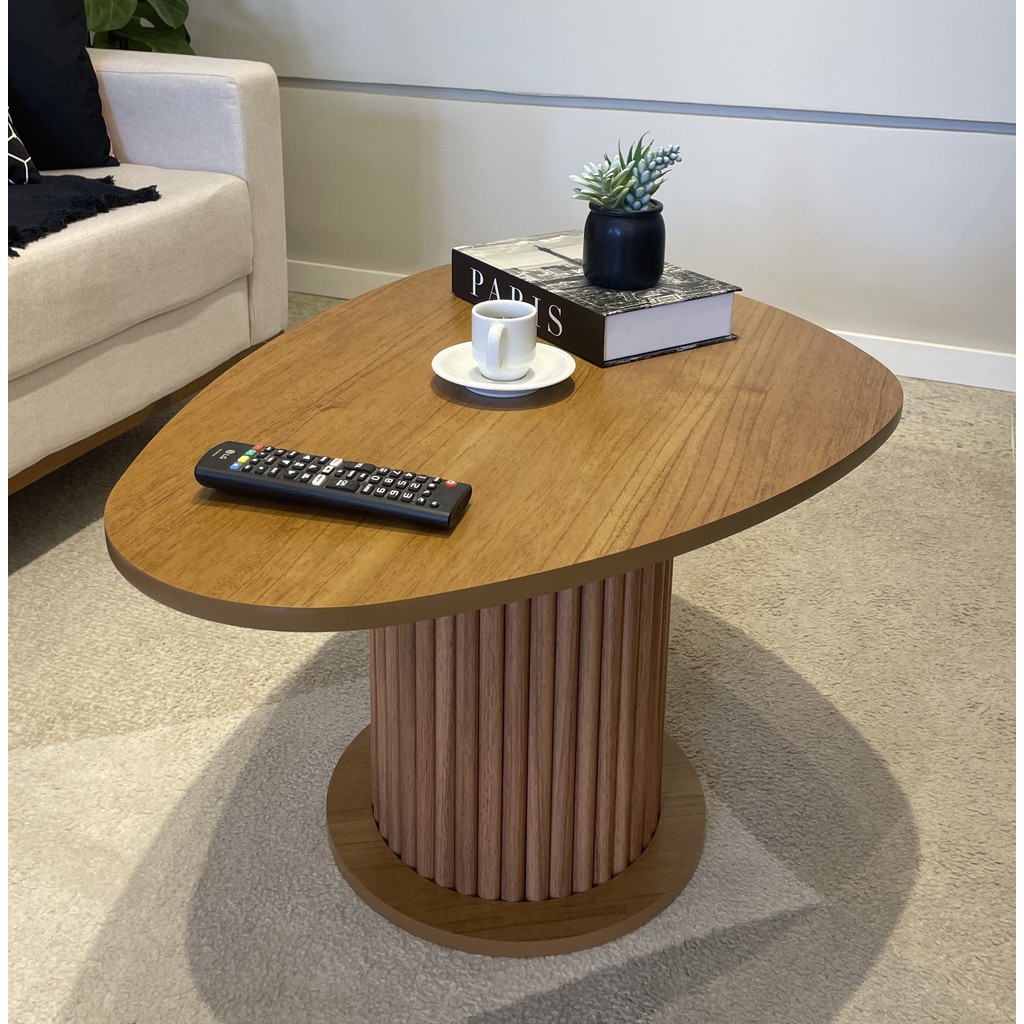 Mesa Centro Orgânica Pé Ripado Prime Artely Cinamomo