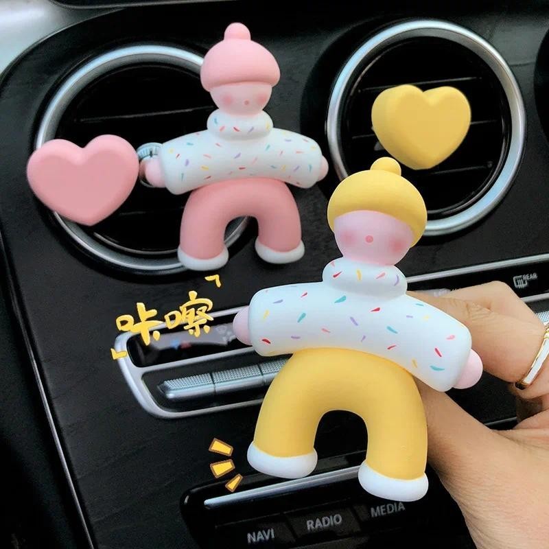 Criatividade Minimalista Estatueta Carro Fragrância Ornamentos Saída De Ar Perfume Universal Bonito Acessórios Do Interi