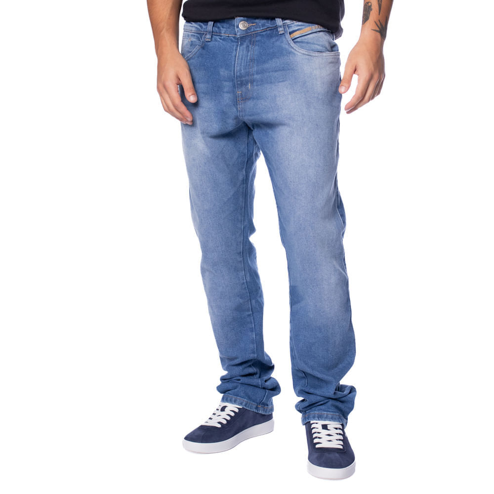 Calça Jeans Masculina Gangster Modelagem Reta Azul Claro em Oferta na Shopee