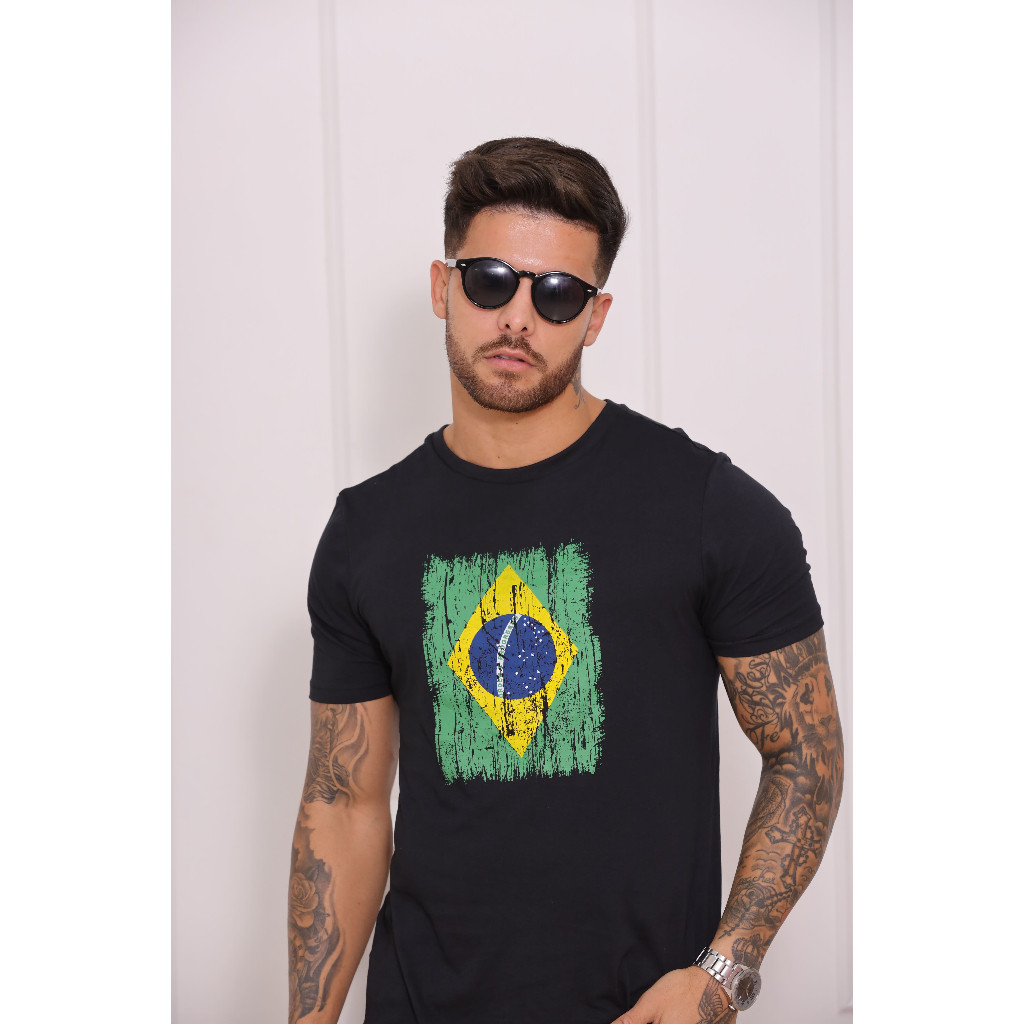 Camiseta do Brasil Masculina Seleção Brasileira 100% Algodão Premium