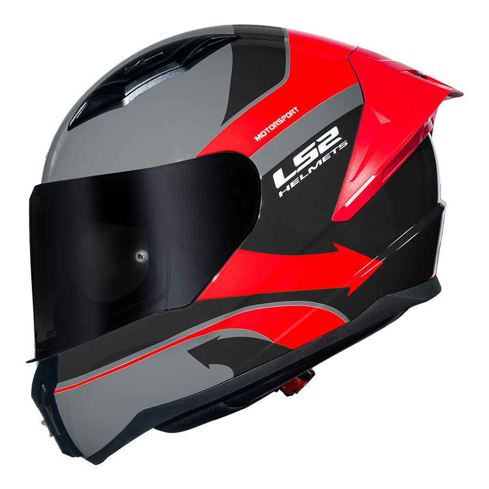 Capacete LS2 FF810 Vigo Vision Cinza e Vermelho Mais Viseira Camaleão