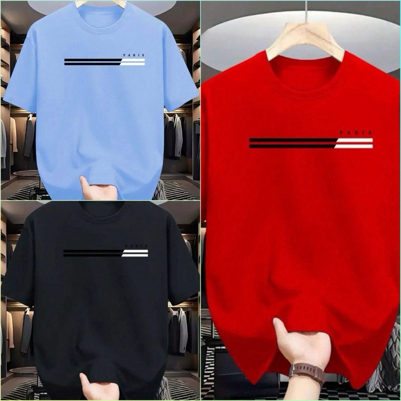 Kit 3 Camisetas Masculinas  “Paris” algodão premium 30.1 – Várias Cores - Promoção em Oferta na Shopee