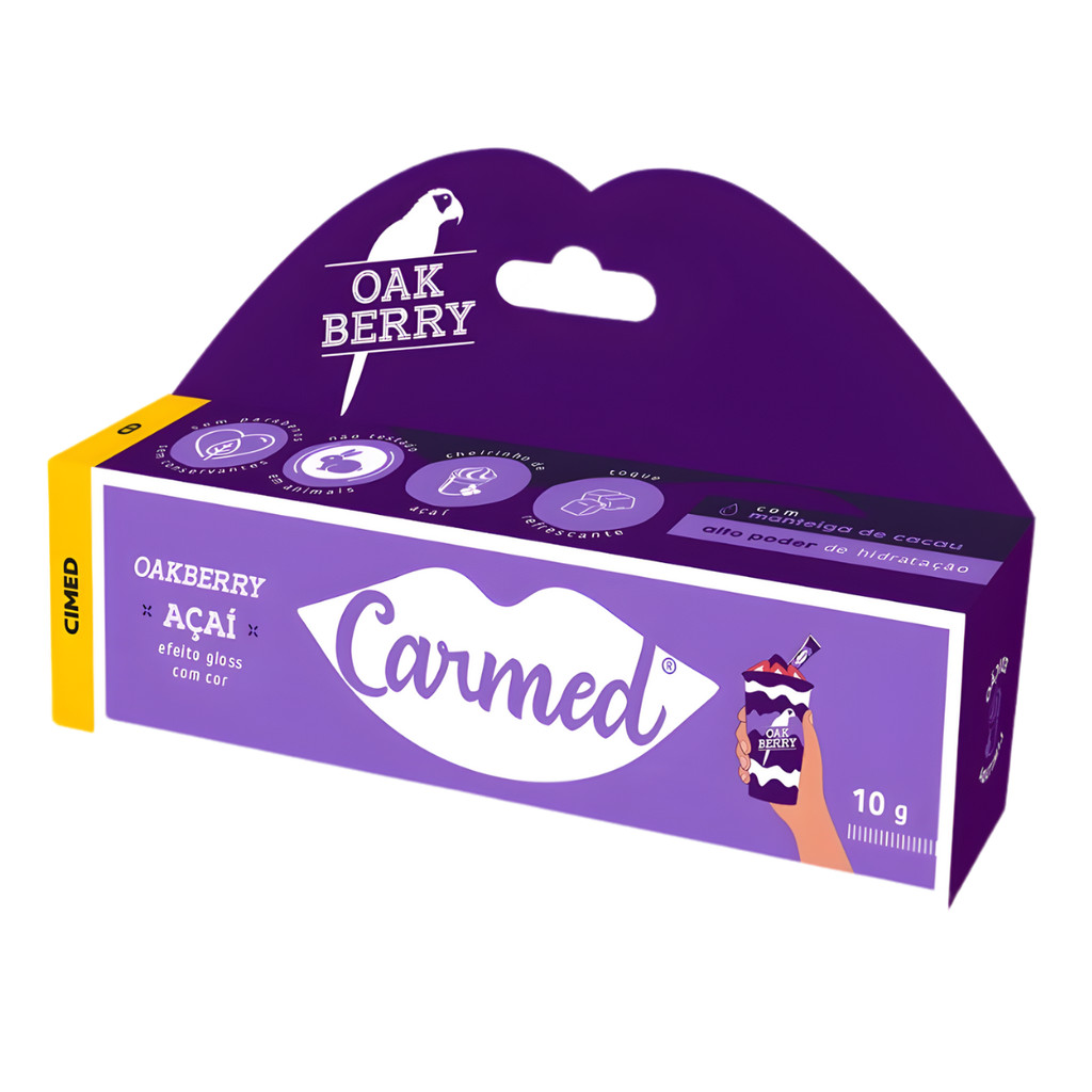 Hidratante Labial Carmed Açaí Oak Berry - Bisnaga 10g em Oferta na Shopee