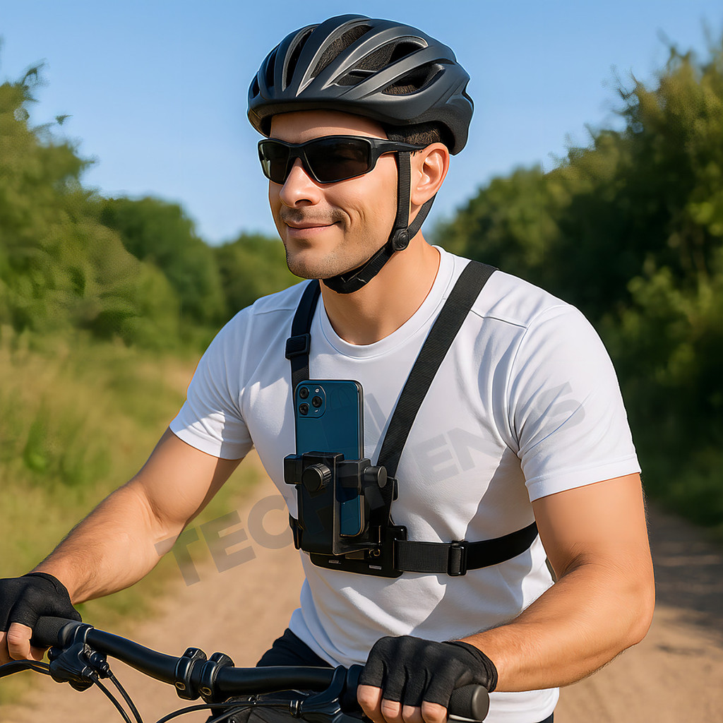 Suporte Peitoral Celular Gopro Giro 360° Câmera Ação Techtrends Preto