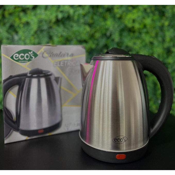 Chaleira Elétrica 1,8 Litros Inox 220V ou 110V – Base 360° e Luz Indicadora, 1500W Automática em Oferta na Shopee