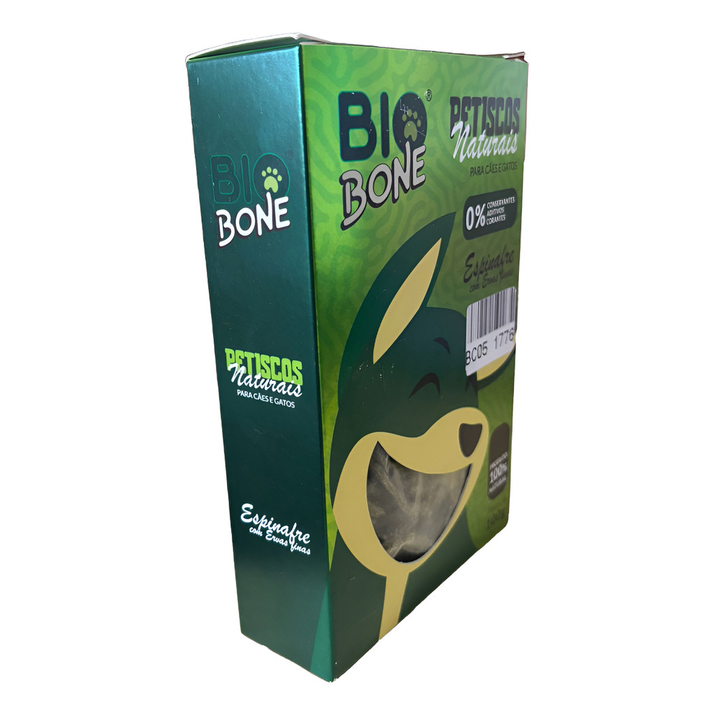 Biosnacks Petisco Espinafre C/ Ervas Biobone Natural Caogato