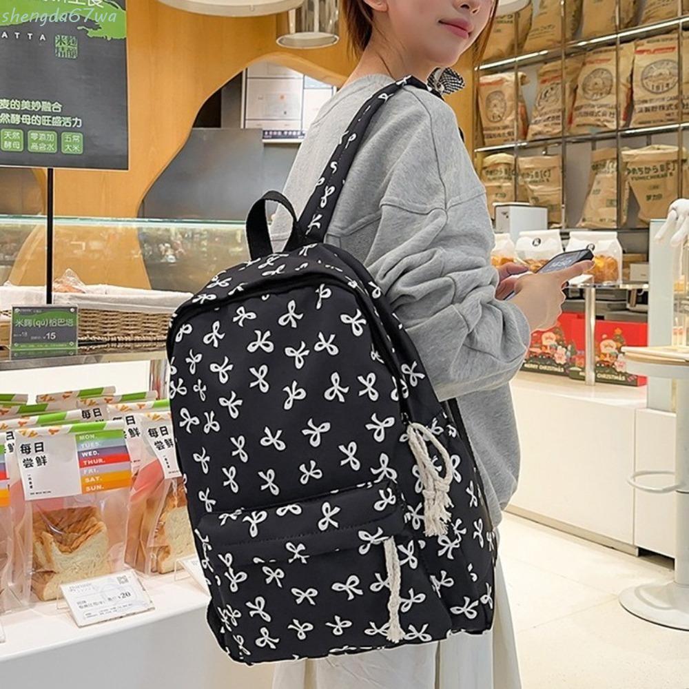 Mochila SHENGDA Bow , Bolsa Escolar De Nylon Estilo Japonês Para Estudantes De Armazenamento Leve Ombro Adolescentes