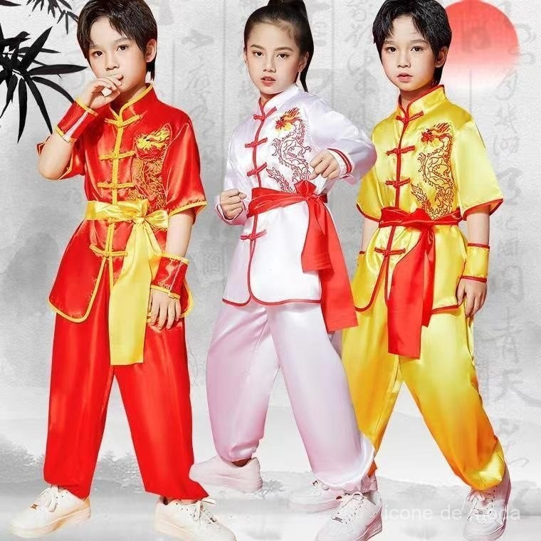 Conjunto de Uniforme de Artes Marciais para Crianças, Menino Traje de Tai Chi, Menina Traje de Wushu, Performance Kung F