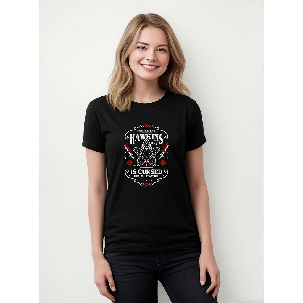 Camiseta Babylook Algodão Stranger Demogorgon Things