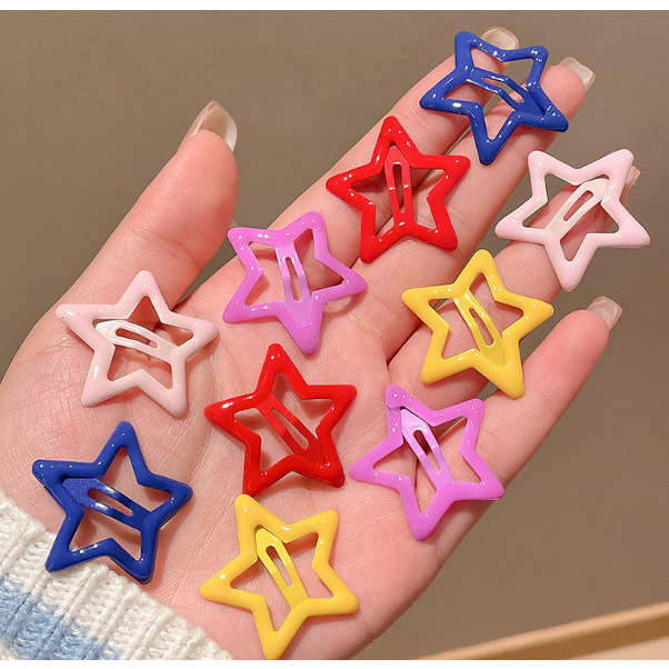 Kit 10/20/30/40/50/60  Peças Grampos De Cabelo Estrela Dopamina Cor Doce Para Mulheres Franja Lateral