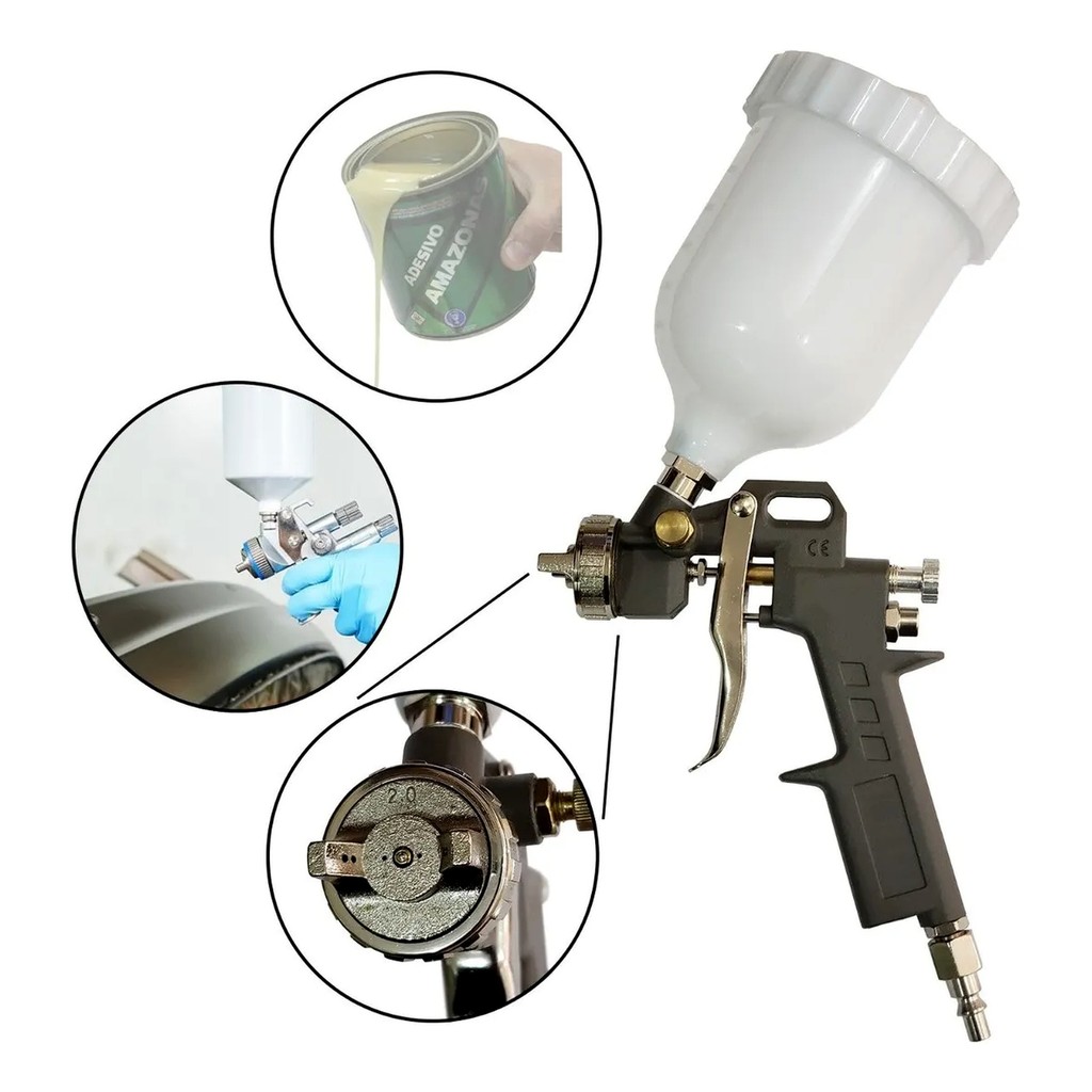 Pistola de Pintura Gravidade 1,5mm Pro 500 500ml PDR