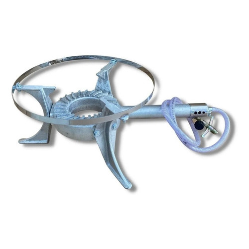 Fogareiro Alumínio Fundido 3 Pés - Mini Com Arco Inox