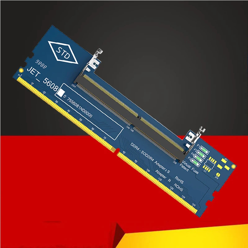 Testador de Cartão de Memória SO DDR4 para Laptop, Adaptador de DDR4 SODIMM para Desktop, Conversor de Memória Riser par