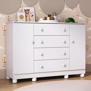 Cômoda Infantil 125cm 2 Portas e 4 Gavetas Allegra Multimóveis MP4445 em Oferta na Shopee