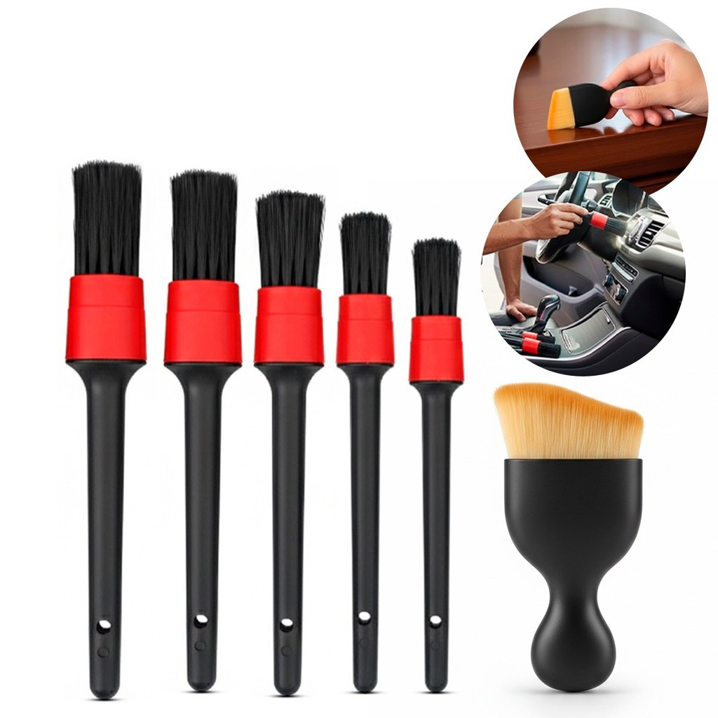 ‌Kit Pincel Automotivo 5 Peças Nylon Premium Detalhamento| Limpeza sem Riscar 4 Tamanhos em Oferta na Shopee