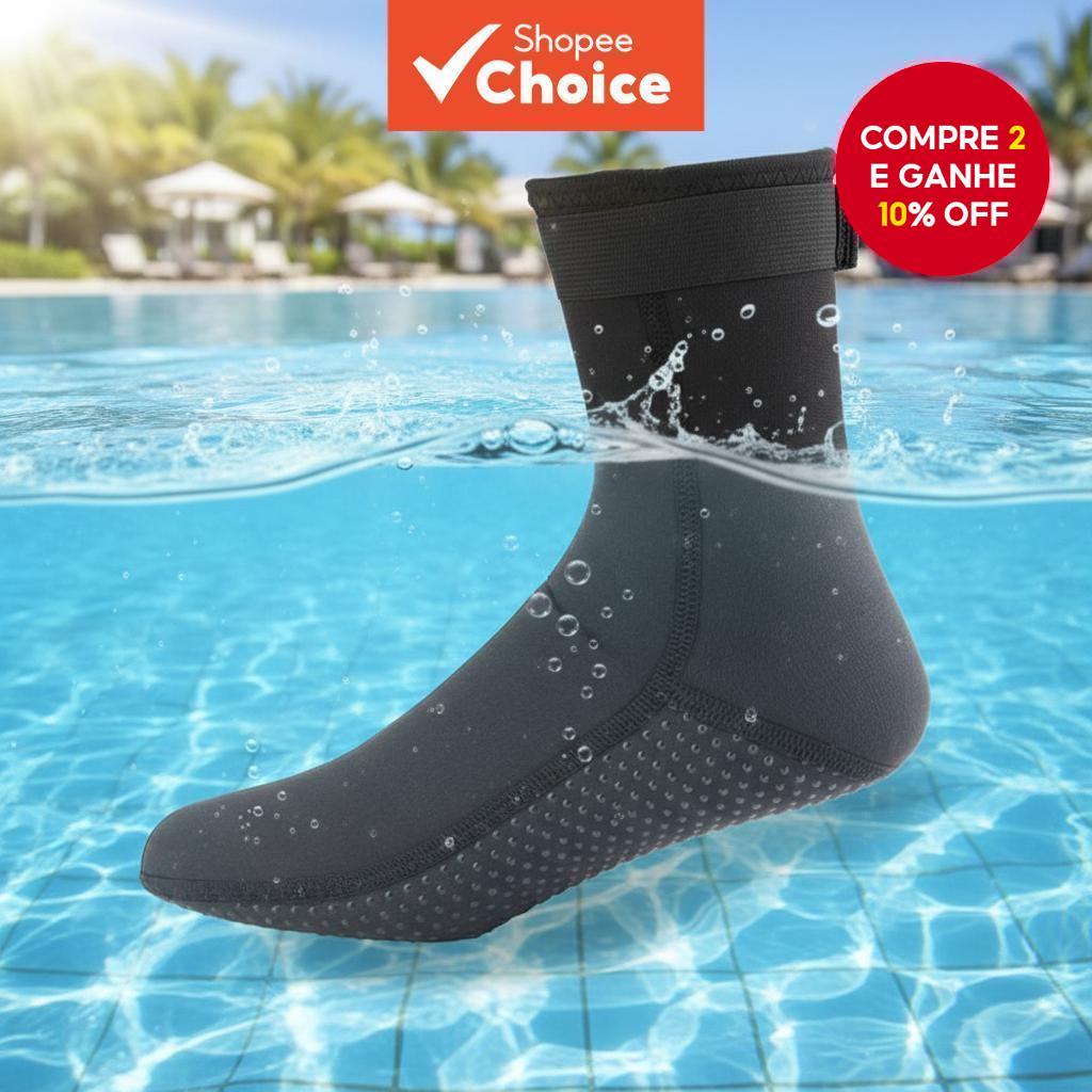 Botas de Neoprene Adulto, Meias Elásticas Quentes e Antiderrapantes para Mergulho, Natação e Snorkel