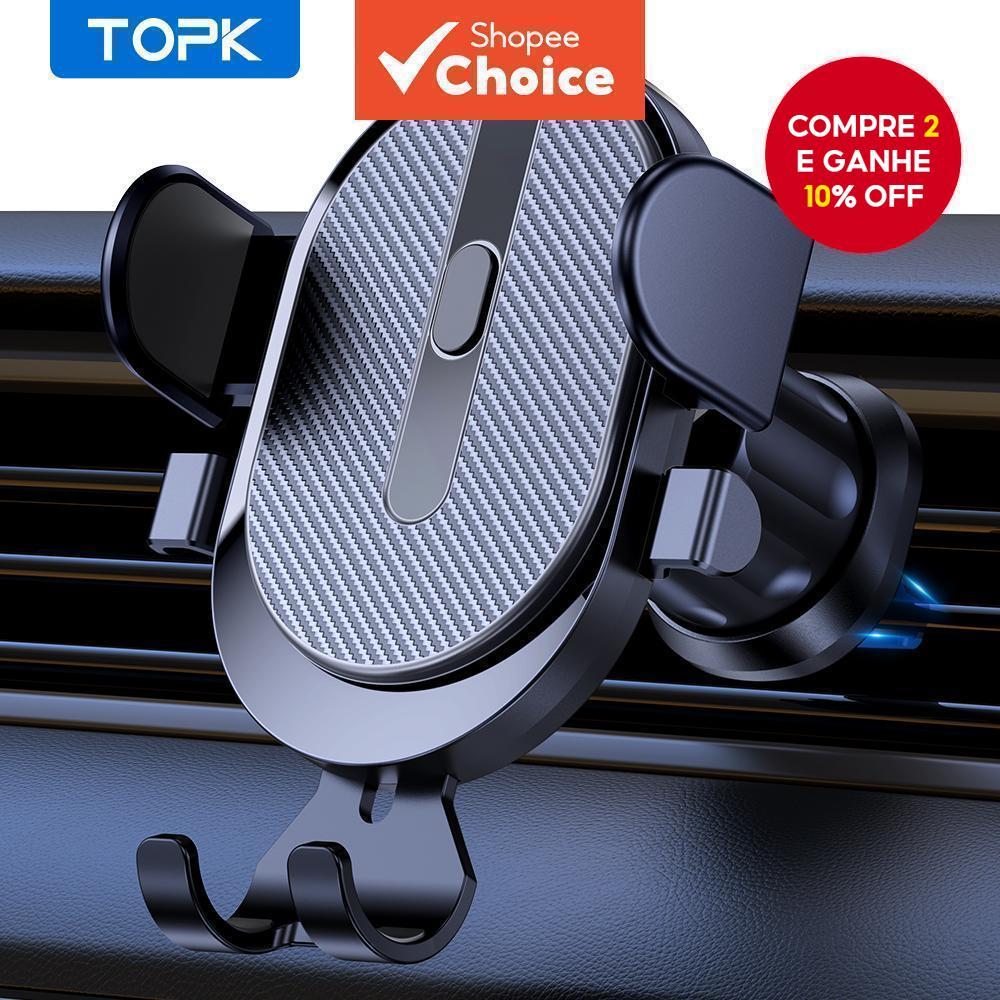 TOPK D39 Suporte De Telefone Para Carro , 2023 Atualizado Com Clipe De Gancho De Ventilação De Ar 360 ° Universal Girató