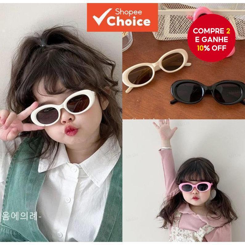 Óculos de Sol Ovais Retrô para Crianças - Óculos UV400 Modernos para Meninos e Meninas, Fotografia de Moda de Rua