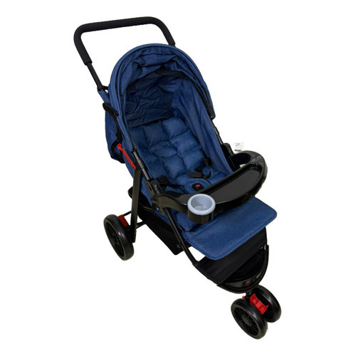 Carrinho De Passeio Para Bebê Conforto Acolchoado Cinza Preto