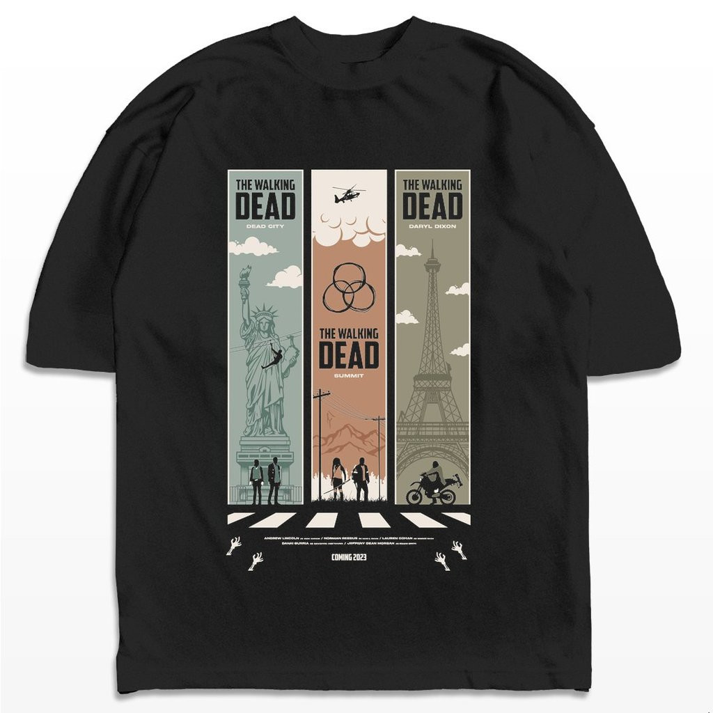 [Camiseta Premium em Algodão Puro]GXG Camiseta Oversized The Walking Dead Telas Streetwear Harajuku Aesthetic Camisa Uni