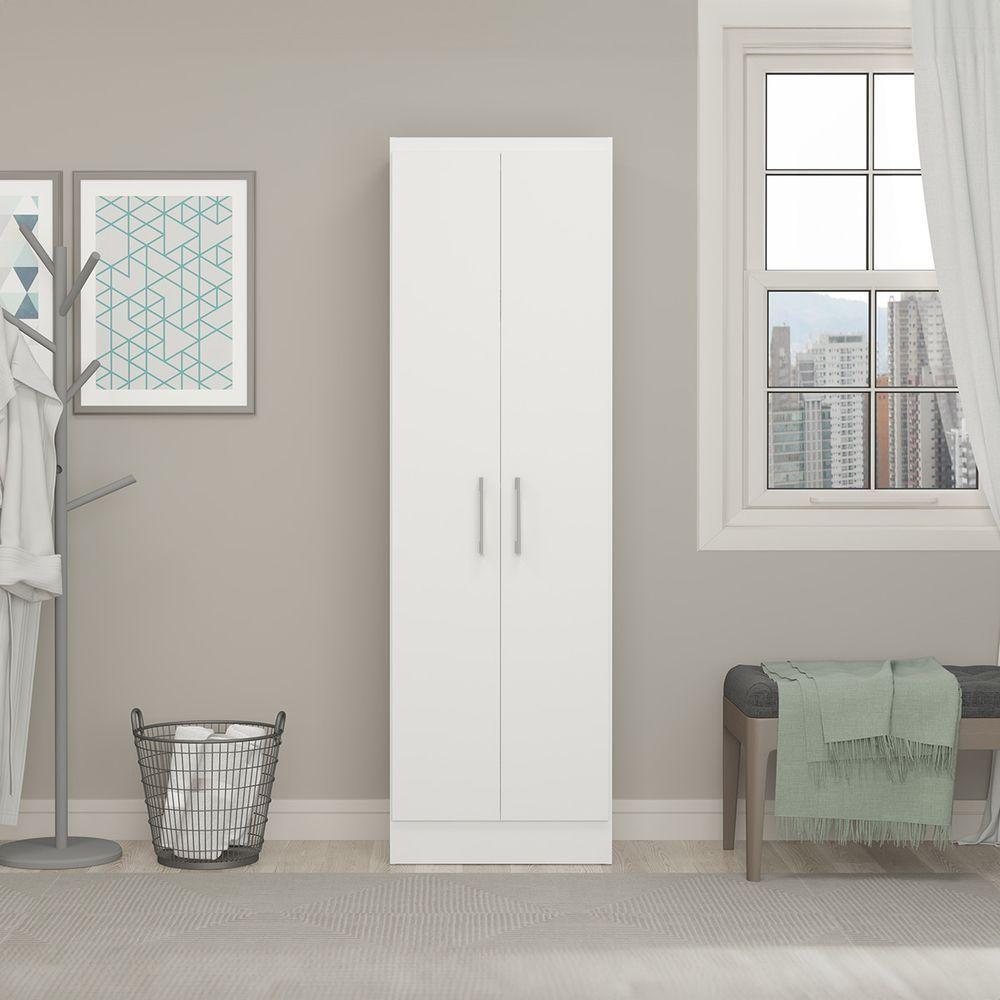Armário De Lavanderia Multiuso Com 2 Portas Menu Móveis Branco