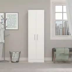 Armário De Lavanderia Multiuso Com 2 Portas Menu Móveis Branco