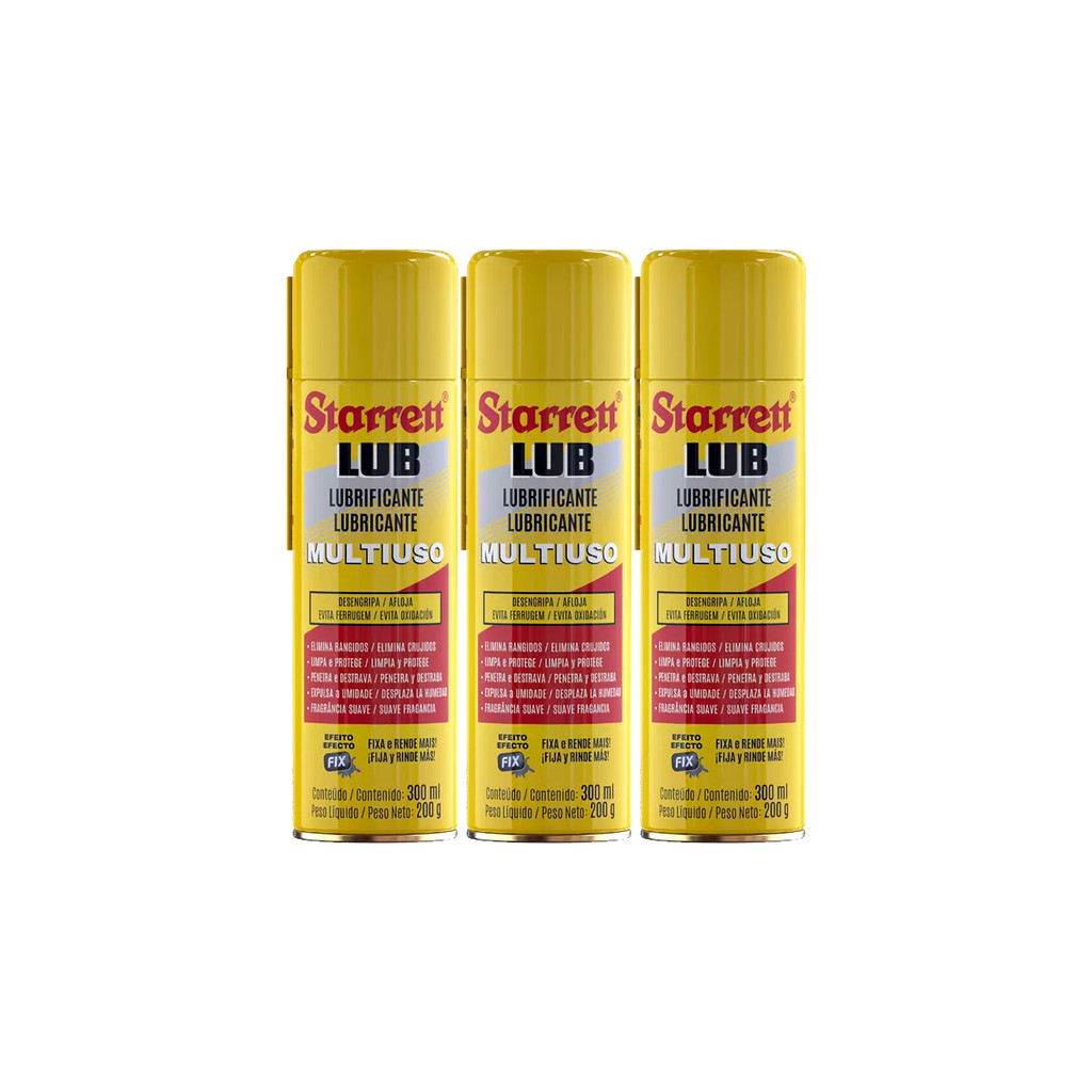 Kit 3 Óleos Desengripante Lubrificante Multi 300ml Starret em Oferta na Shopee