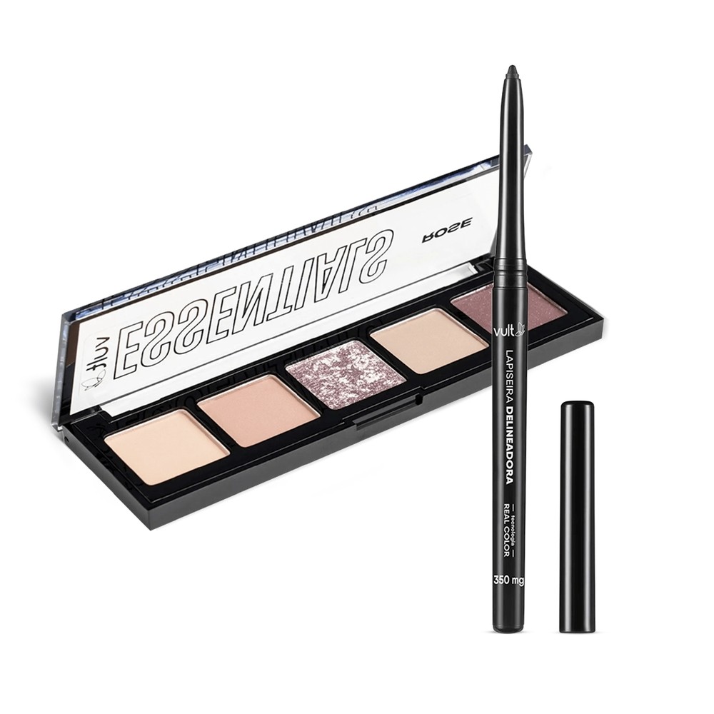 Combo Maquiagem: Paleta de Sombras Rose 3g + Lapiseira Delineadora para Olhos 0,35g em Oferta na Shopee