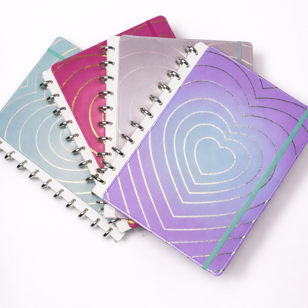 Caderno De Discos Inteligente A4 A5 B5 Coração Capa Dura Folhas Pautadas Destacáveis Reposicionáveis em Oferta na Shopee