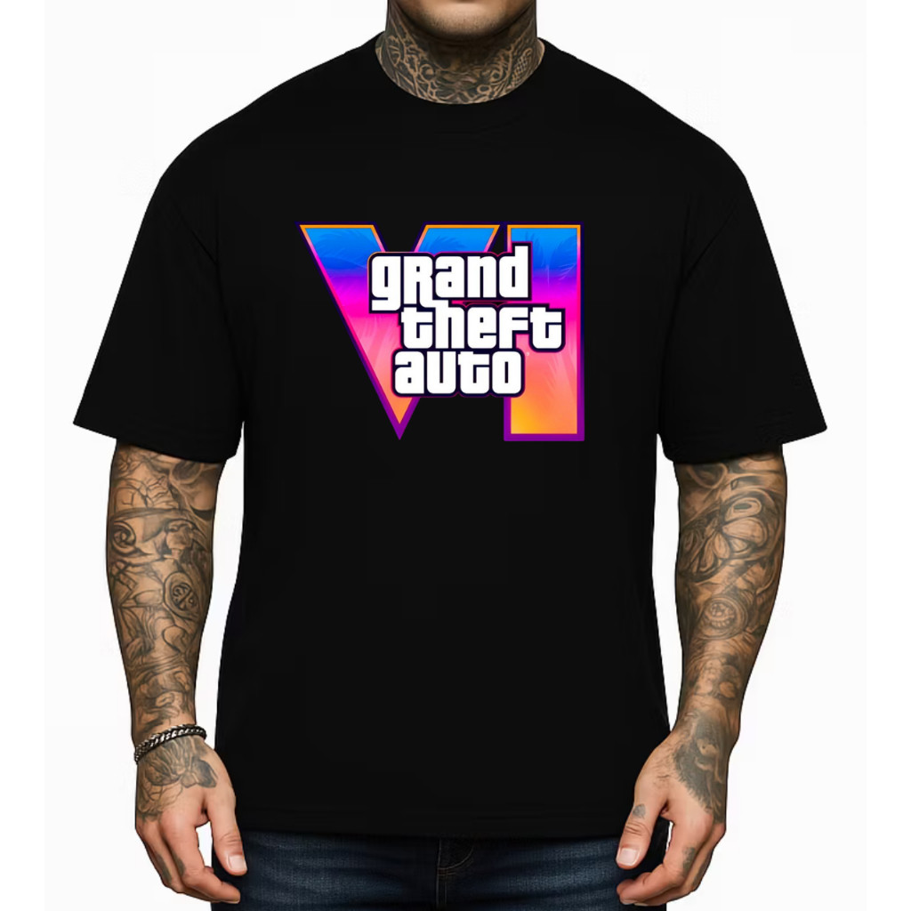 Camiseta Oversized Gta 6 Camisa Streetwear Estampada Grand Theft Auto 6 Lançamento Tendencia P ao GG