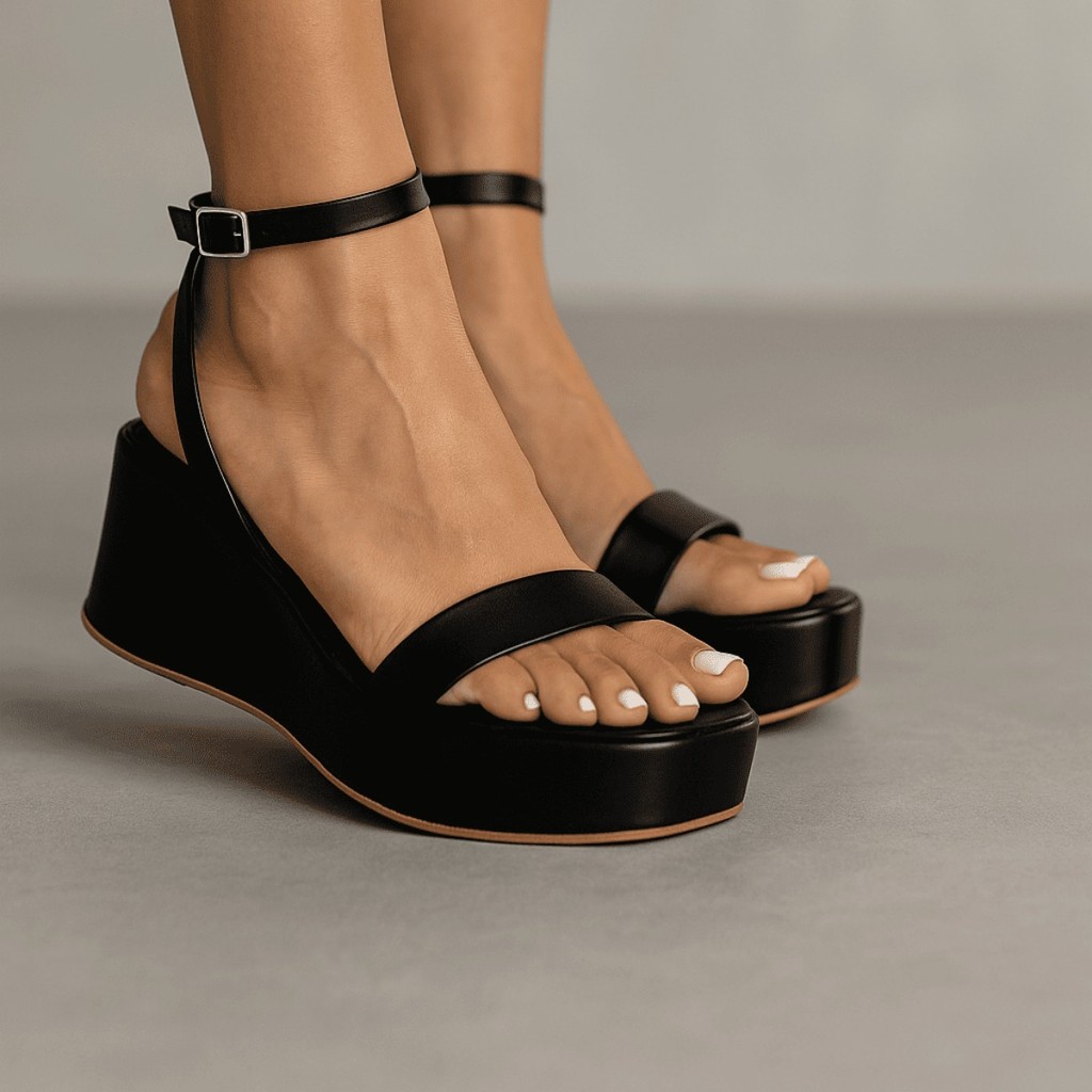Tamanco Anabela Sandália Feminina Tamanco Salto Plataforma Confortável Tendencia