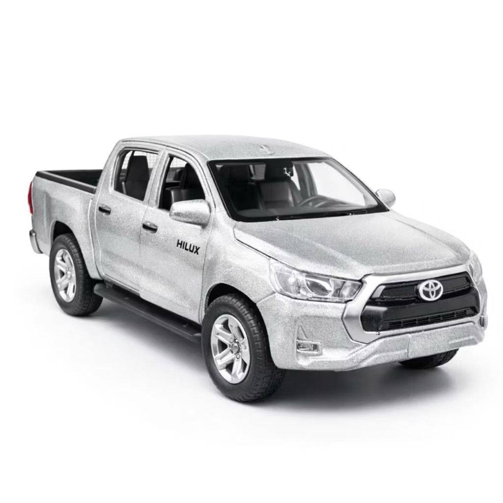 Miniatura Toyota Hilux Colecionável Carro Metal  Escala 1:38 – Preto, Azul, Branco
