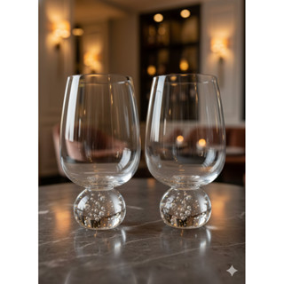 Kit com 2 Taças de Vidro Transparente com Base Bolhas 540ml em Oferta na Shopee