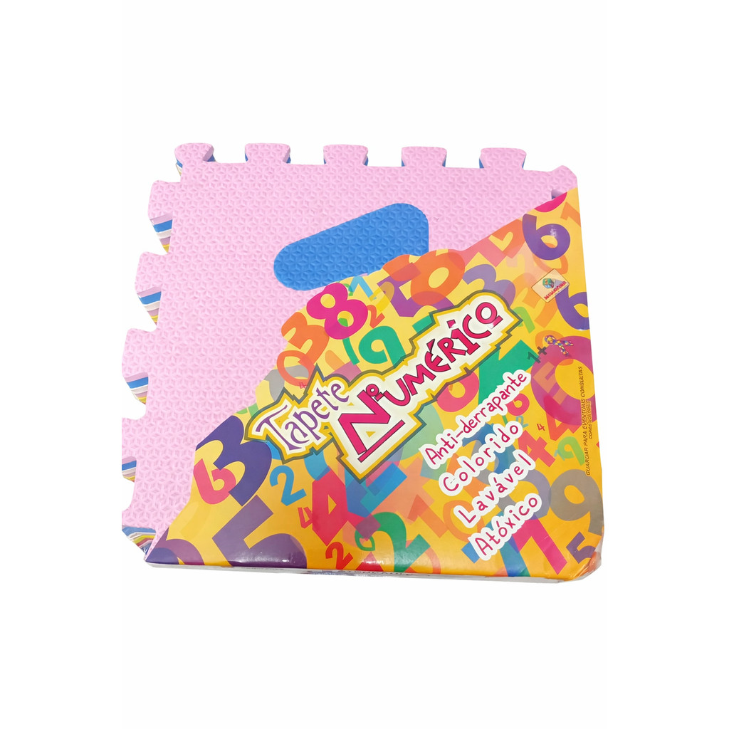 Tapete Tatame Colorido Eva Infantil Numérico 10 Peças 29x29 Diversão Aprendizado