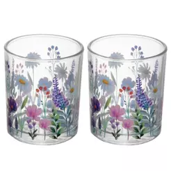 Conjunto 2 Porta Velas Wolff Aroma de Jardim 7cm x 6cm Vidro