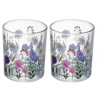 Conjunto 2 Porta Velas Wolff Aroma de Jardim 7cm x 6cm Vidro