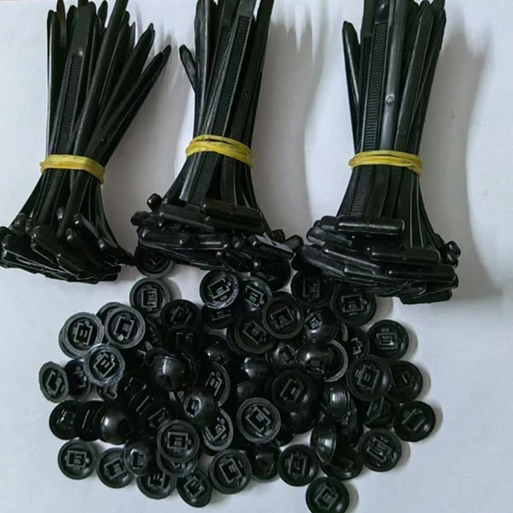 50/100 Unidades De Fivela Cabo Universal De Nylon Reforçado Laços De Travamento Presilha Automotiva Autotravante ANJIN.B