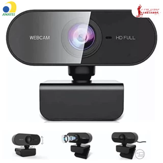 Câmera Webcam Full HD 1080p Microfone Integrado Giratório 360° Regulagem Livre Ideal para PC Noteboo