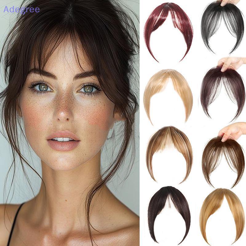 Adegree Peruca De Cabelo Sintético Franja Natural Pedaço Fofo Extensões De Grampo Postiços Para Mulheres Acessórios De E