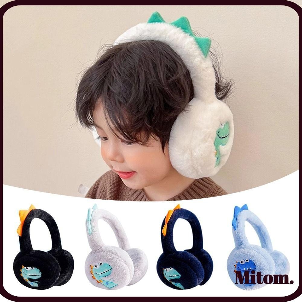 Protetores De Orelha Infantis MITOM , Aquecedor De Pequeno Dinossauro Macio E Espesso , Protetor De Ouvido Dobrável De P