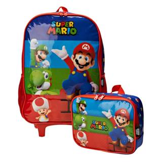 KIT ESCOLAR SUPER MARIO – Mochila de Rodinha + Lancheira Térmica em Oferta na Shopee
