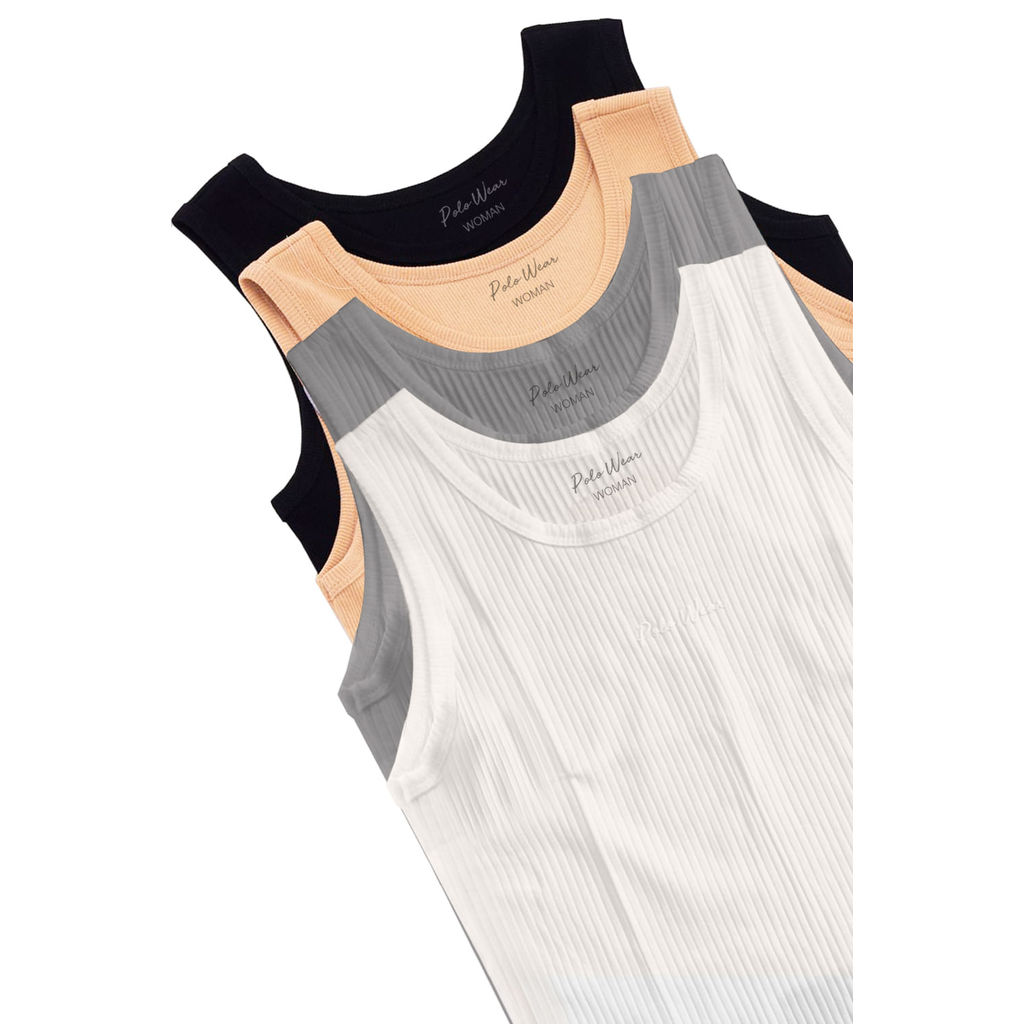 Kit 4 Regatas Femininas Lisas Polo Wear Sortido em Oferta na Shopee