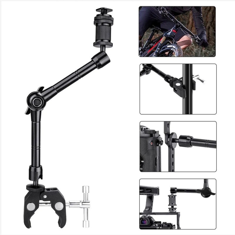Braco Articulado Camera 11 Polegadas 28cm Para Led Monitor Suporte de Câmera Versátil