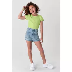 Shorts jeans super comfort infantil menina Brandili
