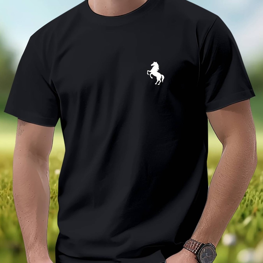 Camiseta Estampada Moda Masculina Cavalo Agro 100% Algodão em Oferta na Shopee